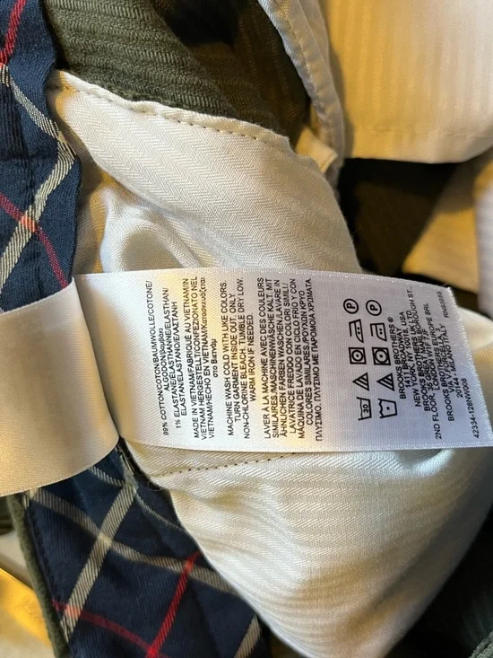 Brooks Brothers Men's Olive Green Corduroy Straight Leg Pants - Picture 7 of 7